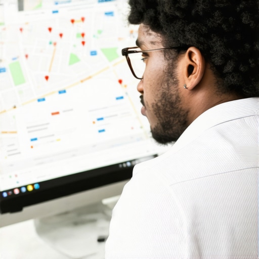 Digital marketer reviewing Google Maps ranking data.