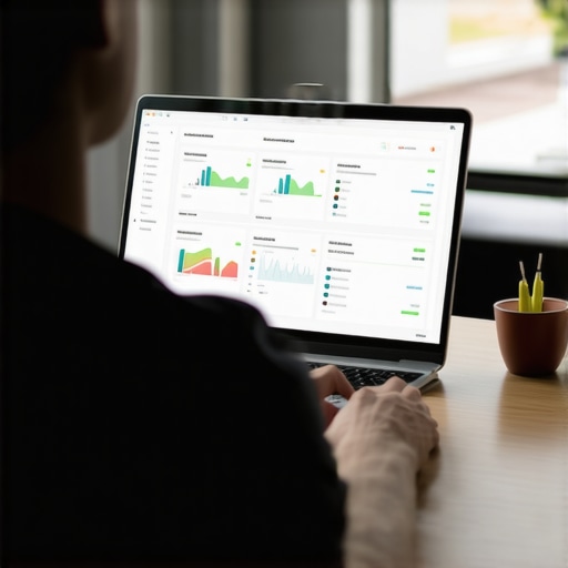 Person analyzing local SEO metrics on a laptop screen with various tools