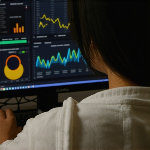 Analyzing Local SEO Data Business owner reviewing SEO analytics on a laptop.