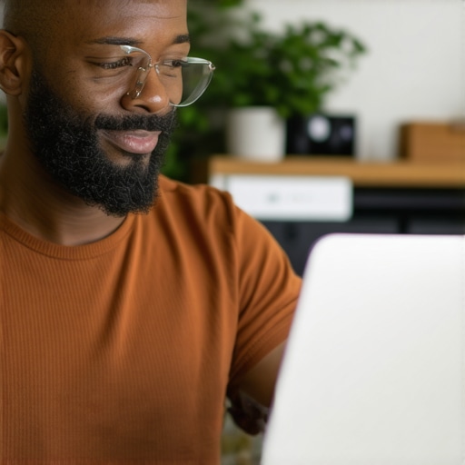 Business owner editing Google My Business listing on a laptop