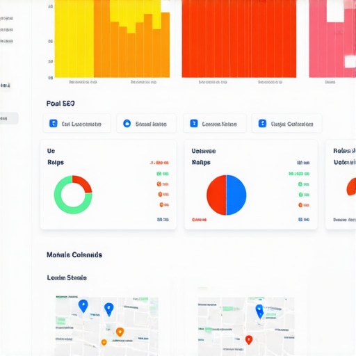 Person analyzing local SEO metrics on a digital dashboard