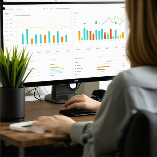 Person reviewing local SEO performance on computer with analytics dashboard