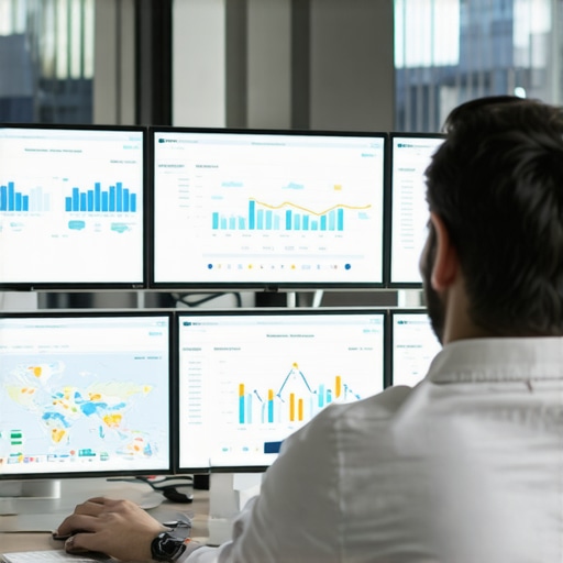 Person analyzing local SEO data dashboards