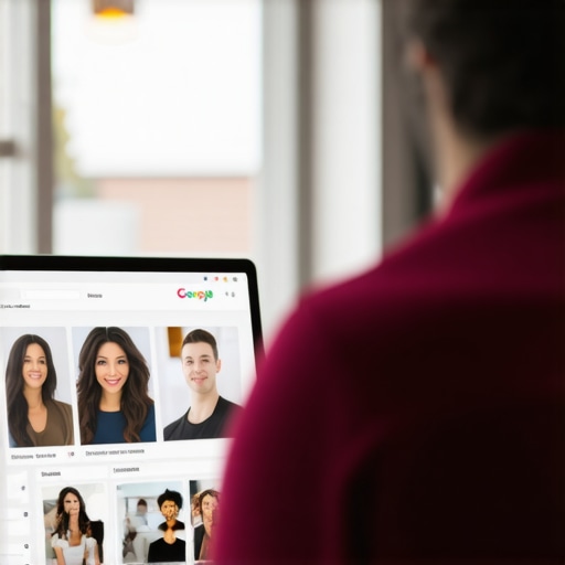 Business owner editing Google My Business profile with new photos and business info.