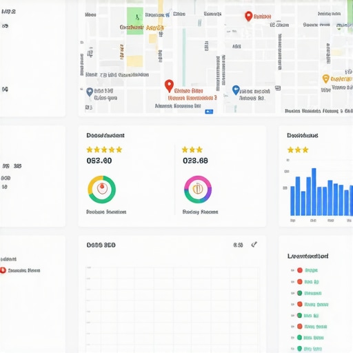 Customized analytics dashboard showing local search and map performance data