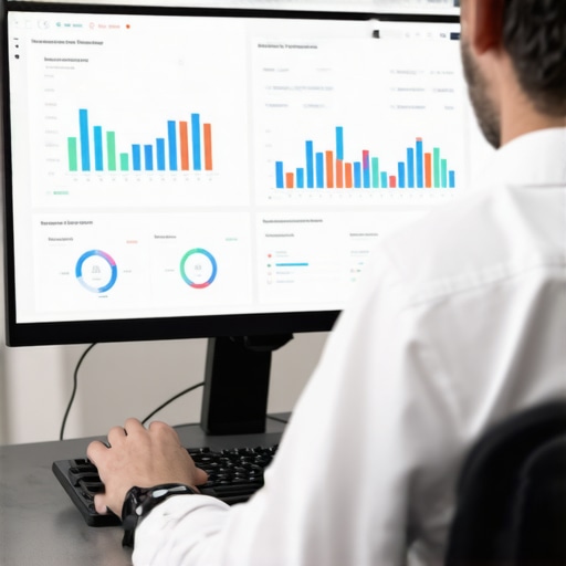 Person working with local SEO monitoring and spatial video tools