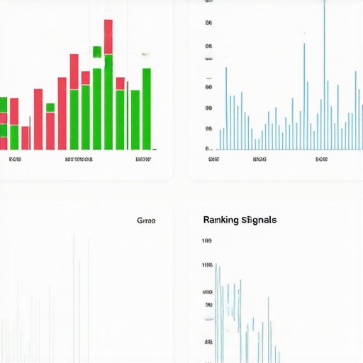 An image of a dashboard displaying local SEO metrics and rankings