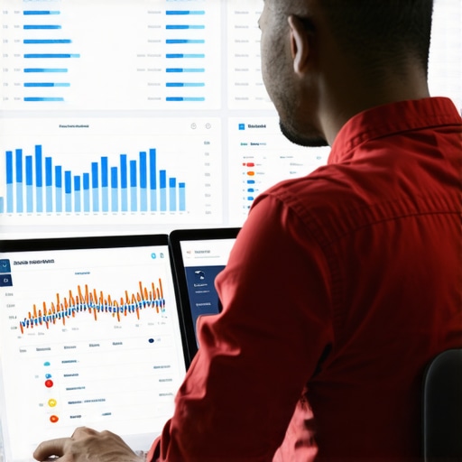 Person analyzing local SEO performance metrics on a computer screen.