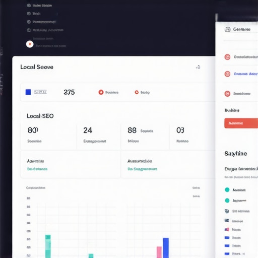 An illustrative screenshot of a dashboard showing real-time local SEO performance metrics, alerts, and profile updates.