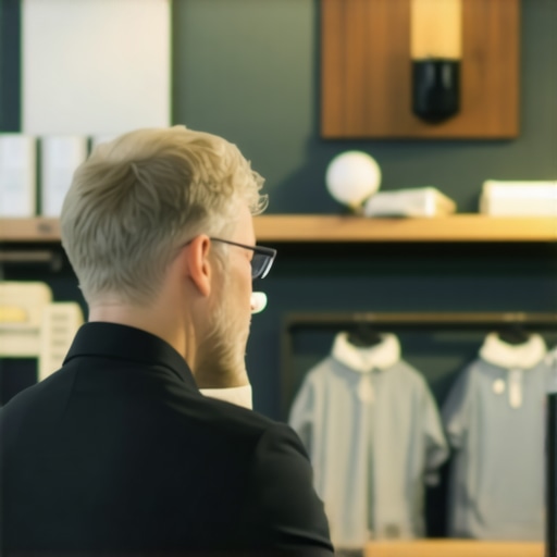 Person filming a business tour inside a retail location with smartphone